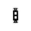 Leviton 2-Port Mounting Strap Unloaded, Decora Style Quickport, Black 41642-E